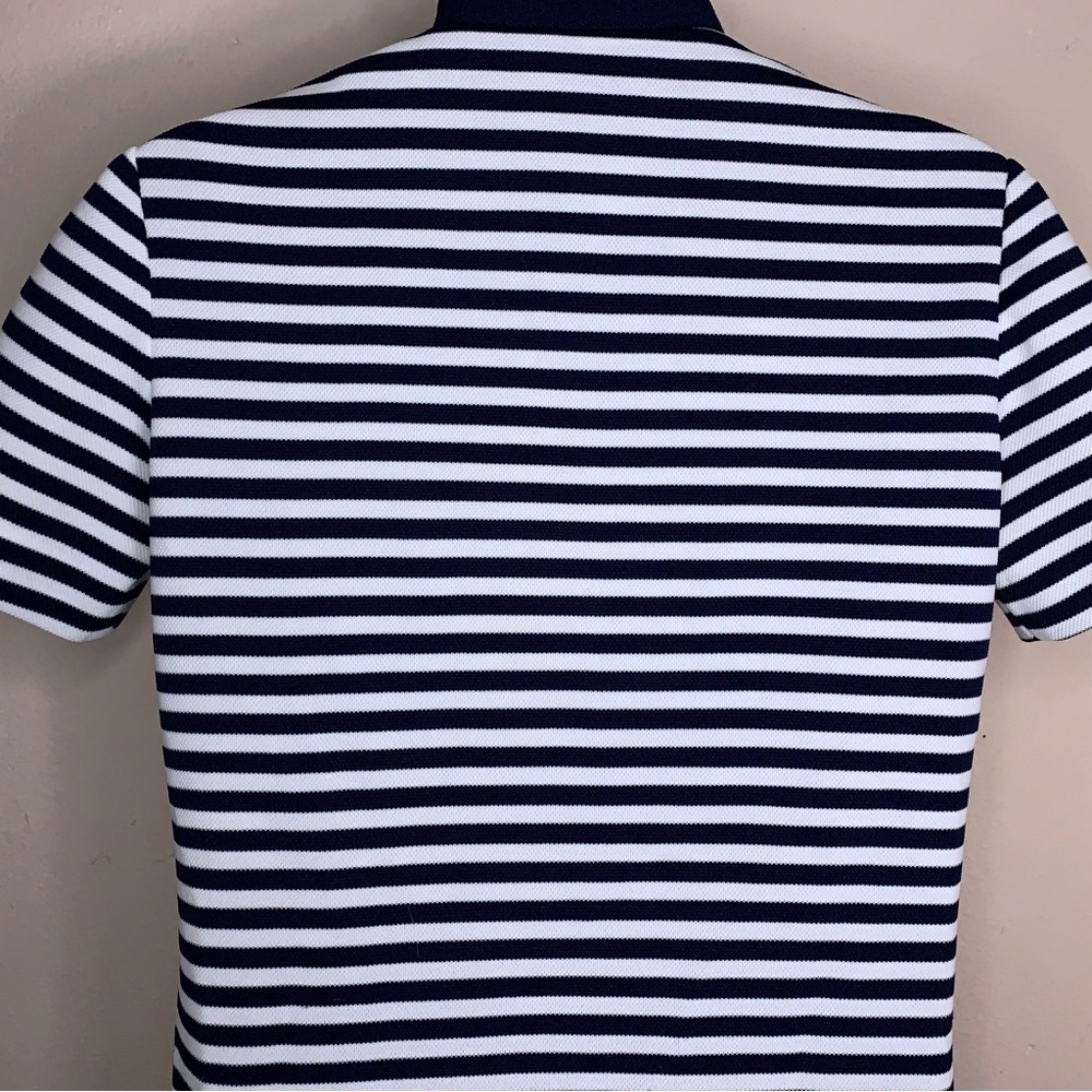 Vintage Serbin Size 6 Navy Blue And White Striped Dress Short Sleeve Sporty - Picture 9 of 16